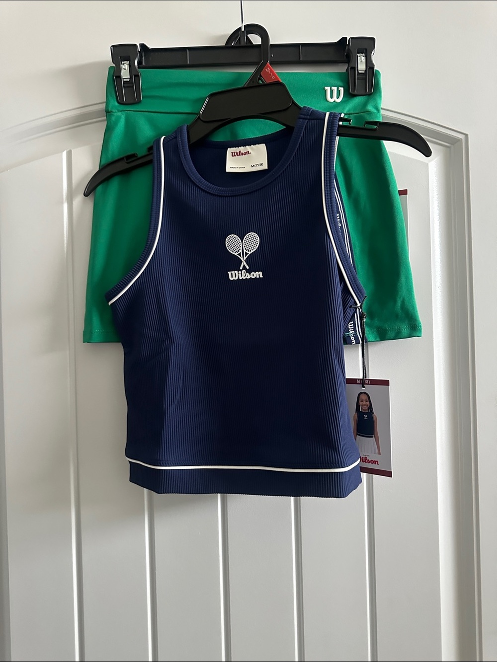 Wilson Navy Blue Tank Top with Green Skort